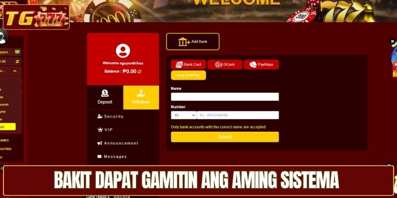 Bakit dapat gamitin ang aming sistema ng transaksyon?