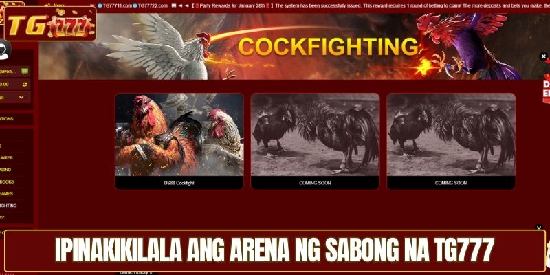 Ipinakikilala ang arena ng sabong na TG777