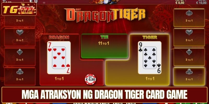 Mga atraksyon ng Dragon Tiger card game